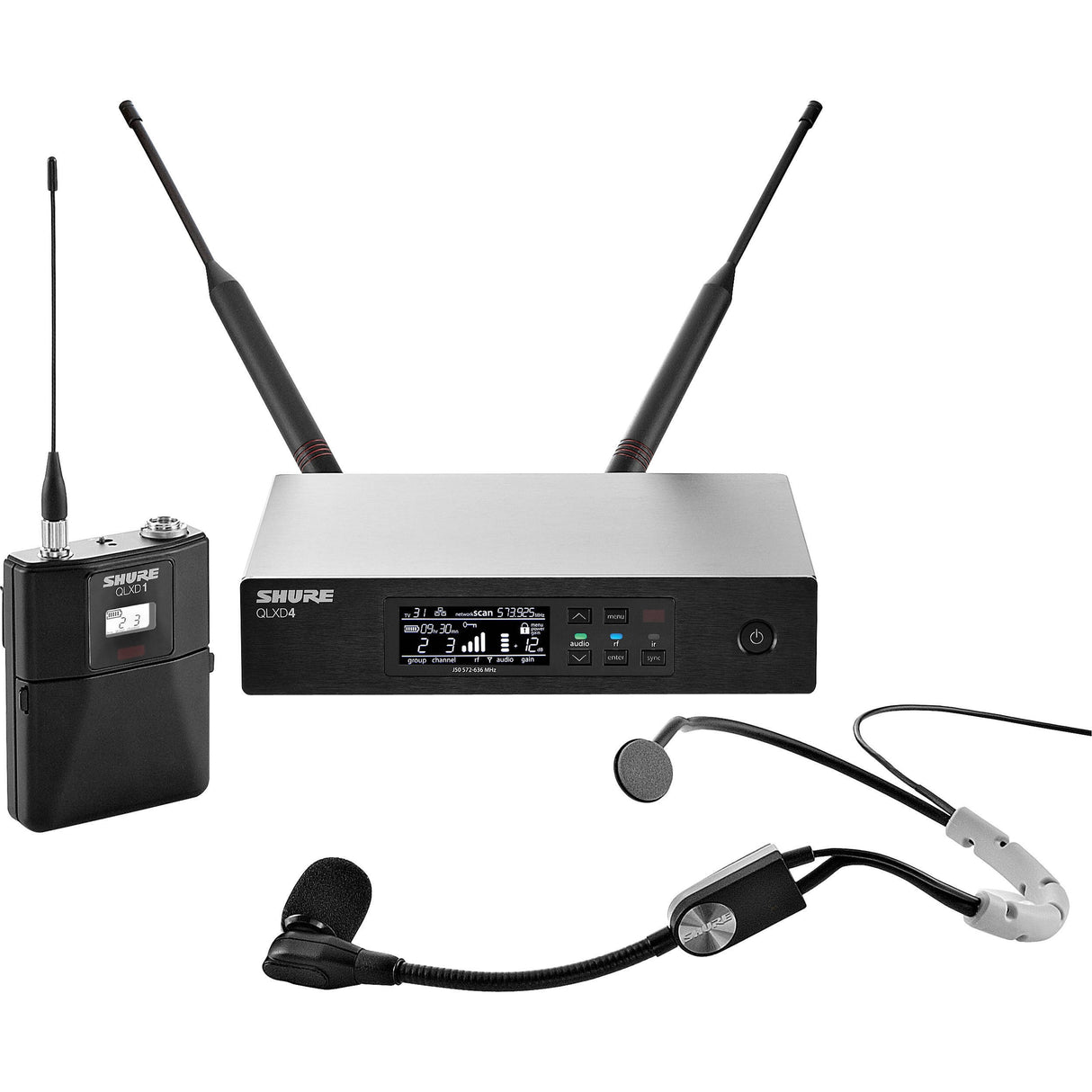 Shure QLXD14 SM35 Digital Wireless Cardioid Performance Headset Microphone System (J50A 572 to 608 + 614 to 616 MHz)