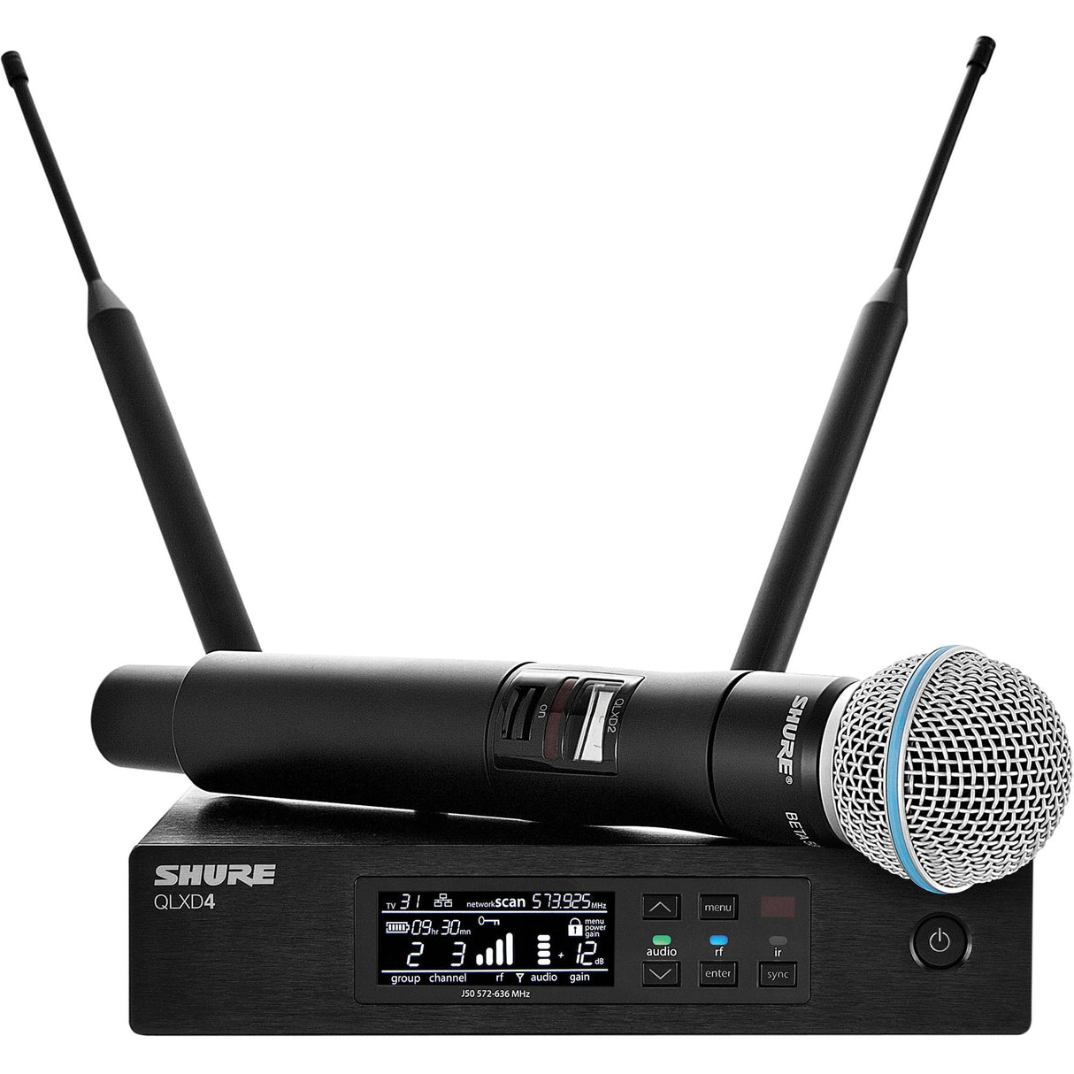 Shure QLXD24 B58 Digital Wireless Handheld Microphone System with Beta 58A Capsule (H50 534 to 598 MHz)