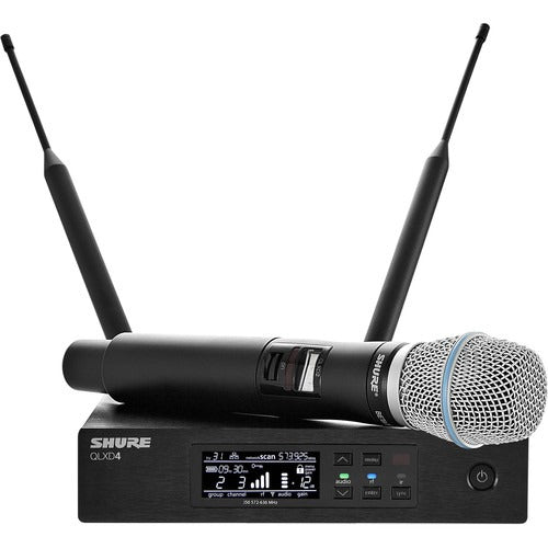 Shure QLXD24 B87A Digital Wireless Handheld Microphone System with Beta 87A Capsule (J50A 572 to 608 + 614 to 616 MHz)