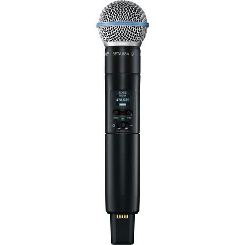 Shure SLXD2 B58 Digital Wireless Handheld Microphone Transmitter with Beta 58 Capsule (G58 470 to 514 MHz)