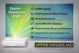 Epson PowerLite 810e Ultra Short Throw Laser Projector for Business and Education