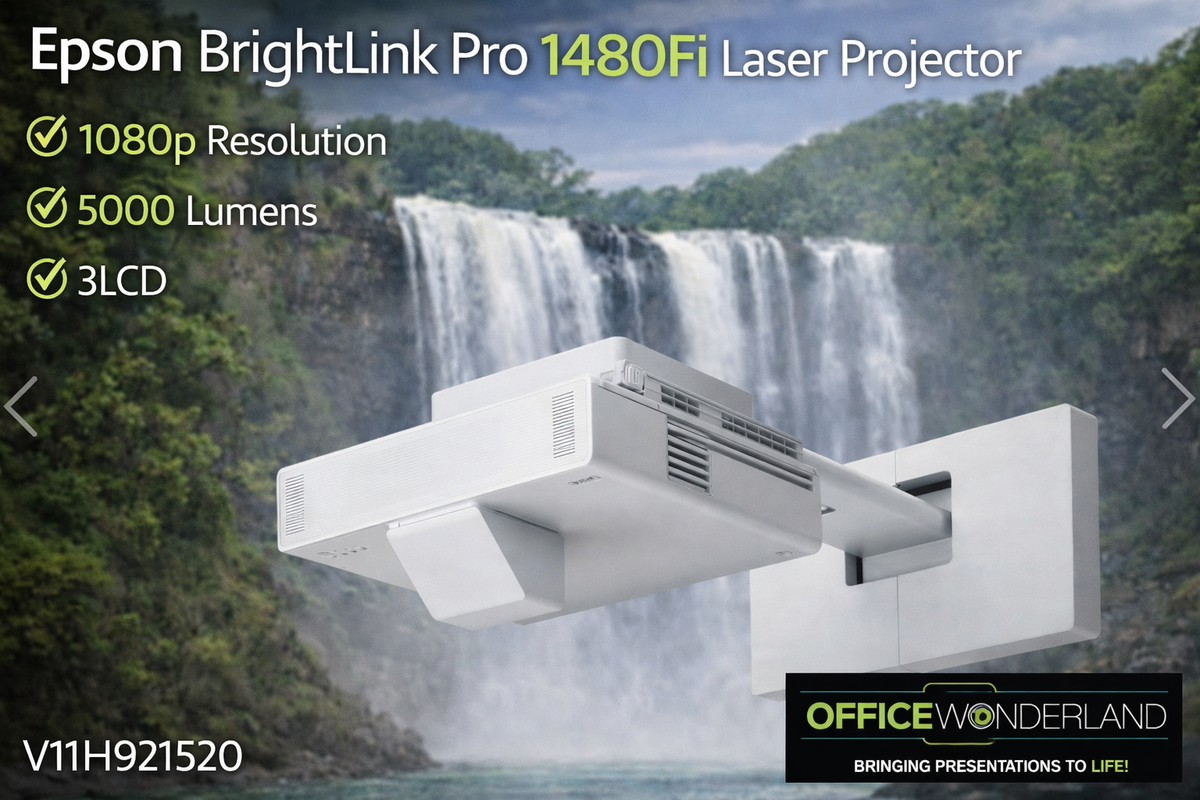 Epson V11H921520 BrightLink 1480Fi 1080p 3LCD Interactive Laser Short throw Projector