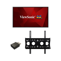 ViewSonic CDE4320-E1 43 4K UHD Presentation Display Bundle with VSB050 USB Wi-Fi Adapter & WMK-050 Wall Mount