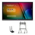 ViewSonic IFP6550-E2 65 ViewBoard® 4K Ultra HD Interactive Flat Panel, Wireless Adapter, and Trolley Cart Bundle