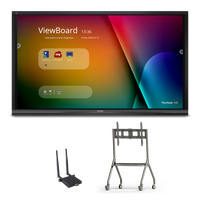 ViewSonic IFP6550-E2 65 ViewBoard® 4K Ultra HD Interactive Flat Panel, Wireless Adapter, and Trolley Cart Bundle