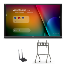 ViewSonic IFP6550-E2 65 ViewBoard® 4K Ultra HD Interactive Flat Panel, Wireless Adapter, and Trolley Cart Bundle