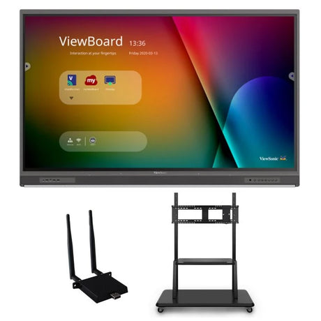 ViewSonic IFP6552-1C-E2 65 4K UHD Interactive Display (Wireless Module & Cart Mount Bundle)