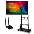 ViewSonic IFP7552-E2 ViewBoard Bundle with 75” ViewBoard IFP7552 4K Interactive Flat Panel, a LB-WIFI-001 wireless AC Adapter, and a VB-STND-001 Mobile Trolley Cart