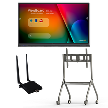 ViewSonic IFP7552-E4 ViewBoard Bundle with 75in ViewBoard IFP7552 4K Interactive Flat Panel_ a LB-WIFI-001 wireless AC Adapter_ and a VB-STND-005 Mobile Trolley Cart