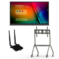 ViewSonic IFP7552-E4 ViewBoard Bundle with 75in ViewBoard IFP7552 4K Interactive Flat Panel_ a LB-WIFI-001 wireless AC Adapter_ and a VB-STND-005 Mobile Trolley Cart