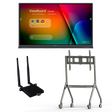 ViewSonic IFP7552-E4 ViewBoard Bundle with 75in ViewBoard IFP7552 4K Interactive Flat Panel_ a LB-WIFI-001 wireless AC Adapter_ and a VB-STND-005 Mobile Trolley Cart