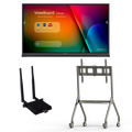 ViewSonic IFP7552-E4 ViewBoard Bundle with 75in ViewBoard IFP7552 4K Interactive Flat Panel_ a LB-WIFI-001 wireless AC Adapter_ and a VB-STND-005 Mobile Trolley Cart