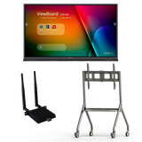 ViewSonic IFP7552-E4 ViewBoard Bundle with 75in ViewBoard IFP7552 4K Interactive Flat Panel_ a LB-WIFI-001 wireless AC Adapter_ and a VB-STND-005 Mobile Trolley Cart