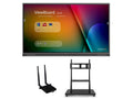 ViewSonic IFP8652-1C-E2 86" 4K UHD Interactive Display (Wireless Module & Rolling Mobile Cart Bundle)