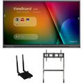 ViewSonic IFP8652-1C-E4 86" UHD 4K ViewBoard Interactive Flat Panel Bundle with Wi-Fi Module & Mobile Cart