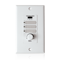Wall Plate Input Select Switch with Volume Control 10k Pot and Input Indicator Use With AAPHD Amplifiers