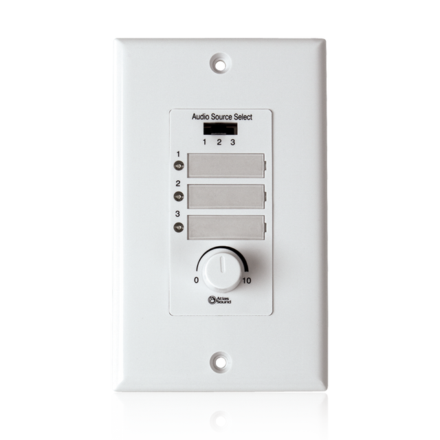 Wall Plate Input Select Switch with Volume Control 10k Pot and Input Indicator Use With AAPHD Amplifiers