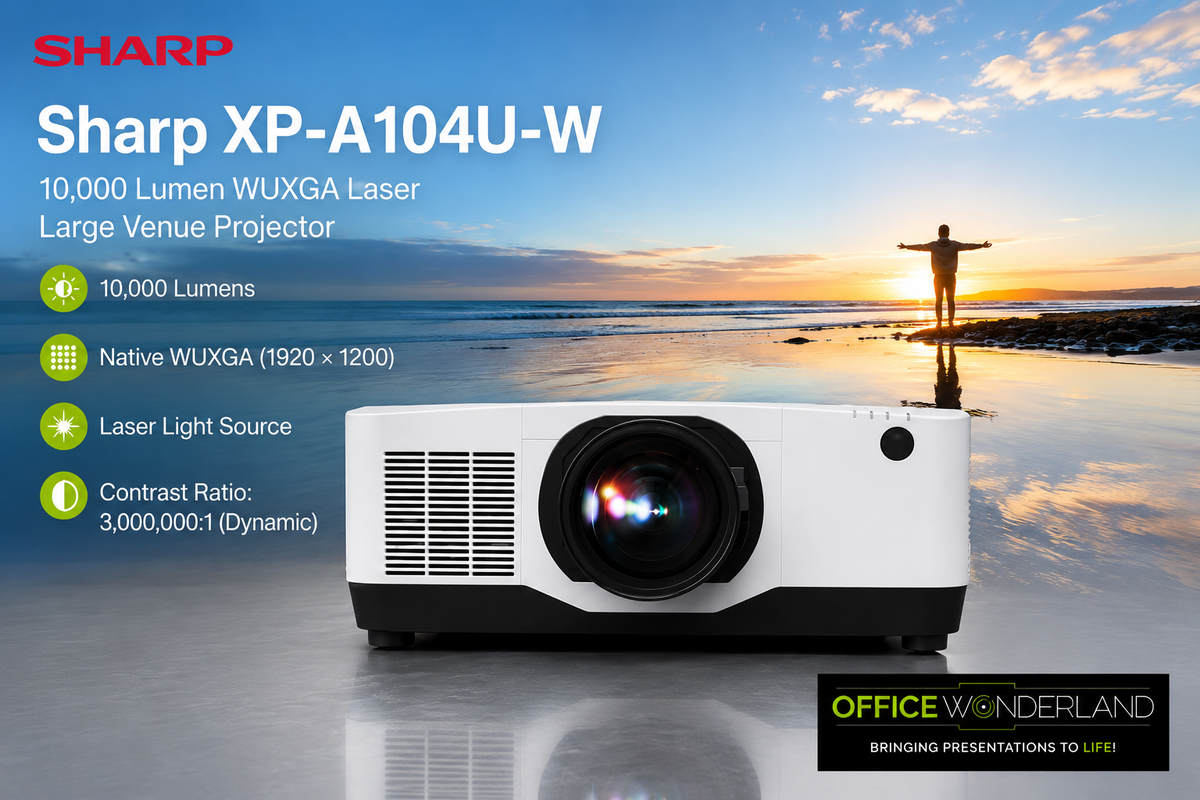 Sharp XP-A104U-W 10,000 Lumen WUXGA Laser Large Venue Projector (White) – Buy Online | Authorized Dealer