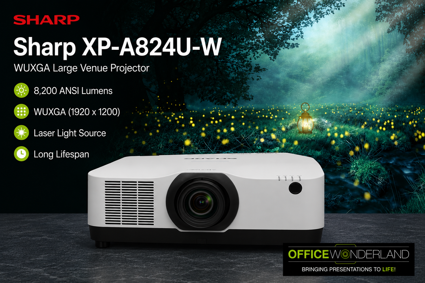 Sharp XP-A824U-W WUXGA Large Venue Projector (white)