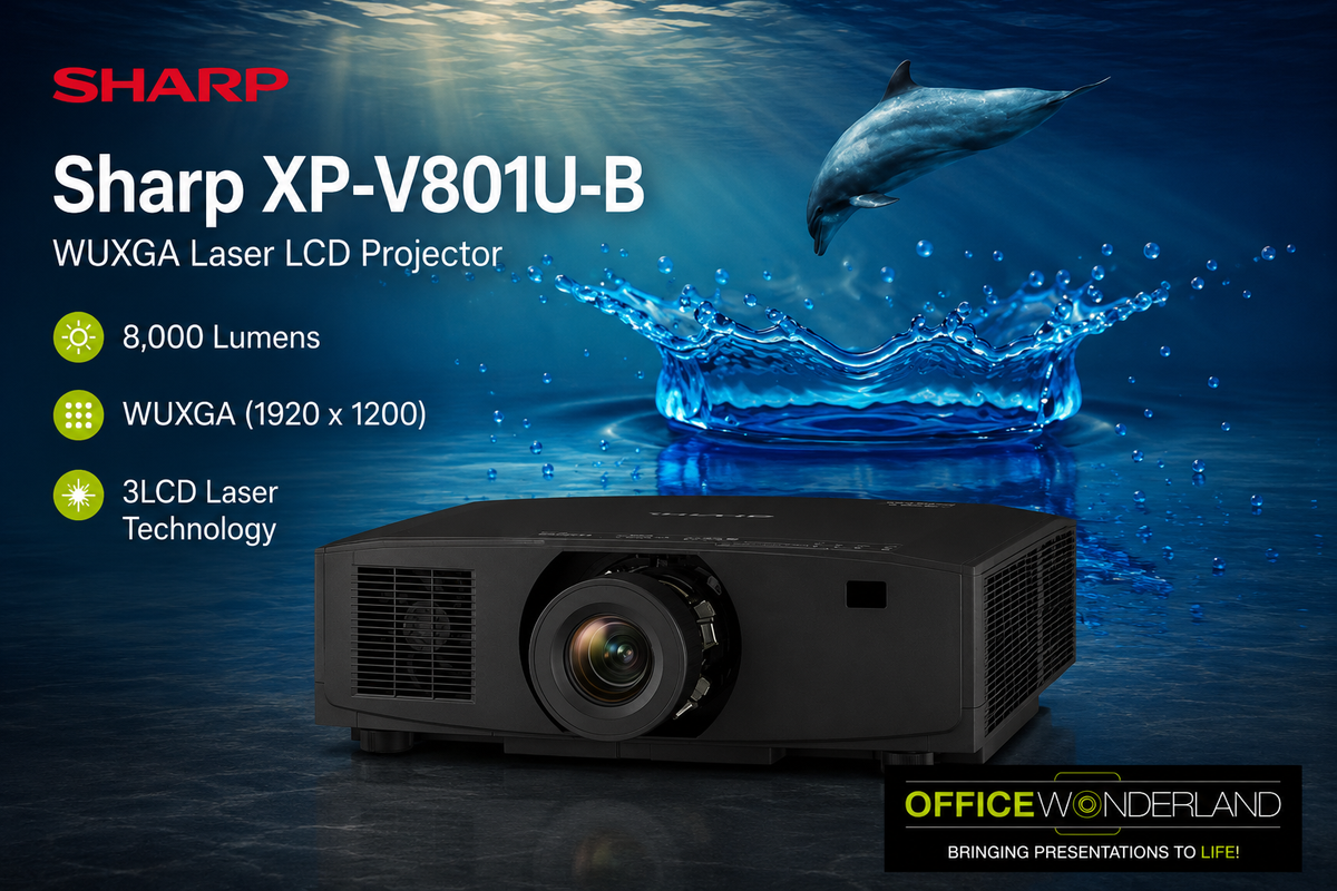 Sharp XP-V801U-B 8,000 Lumen WUXGA Laser LCD Projector (Black)