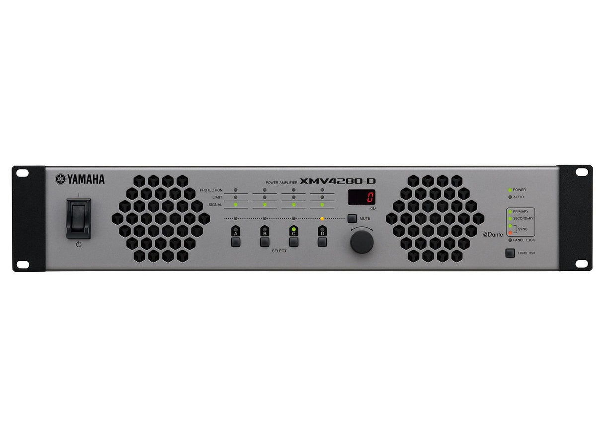 Yamaha XMV4280-D 4-channel 280W Power Amplifier with Dante