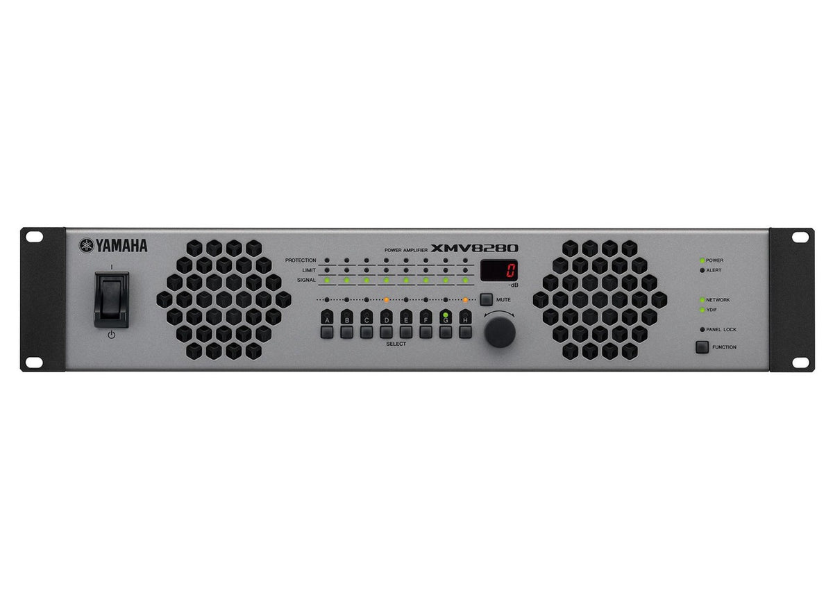 Yamaha XMV8280-D 8-channel 280W Power Amplifier with Dante - OfficeWonderland