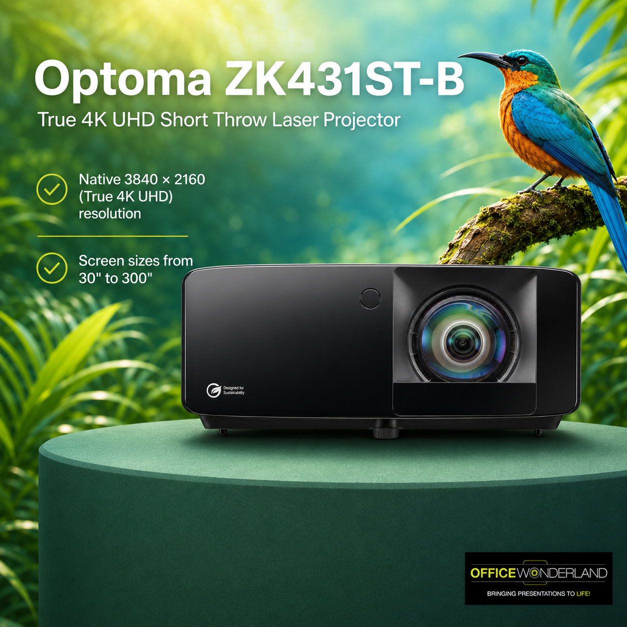 Optoma ZK431ST-B True 4K UHD Short Throw Laser Projector