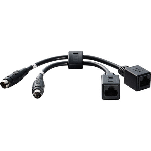 Lumens VC-AC07 Dual In/Out RJ45 to 8-Pin Mini DIN Male Cable Extender