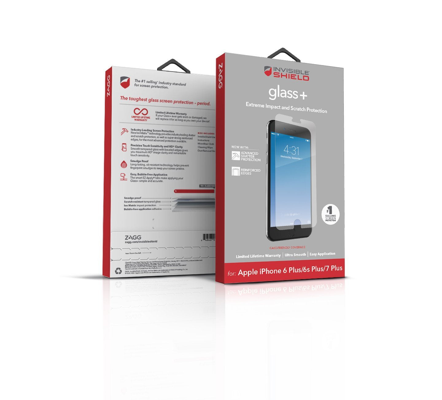 Zagg I7LLGC InvisibleShield Glass+ Screen Protector for iPhone 6/s Plu –  OfficeWonderland